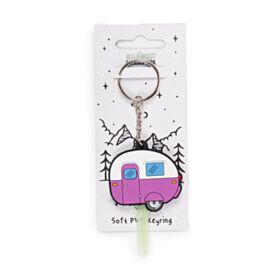 Breloc din PVC - Rulotă - Roz