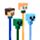 Set de 4 Pixuri care se Șterg cu Decorație în Silicon - Minecraft