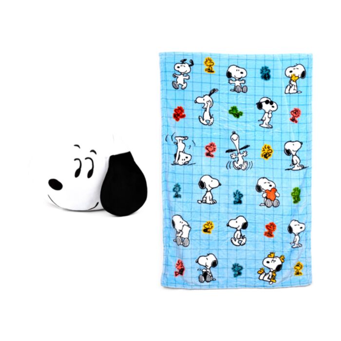 Pernă 2 în 1 cu Pătură - Snoopy & Woodstock