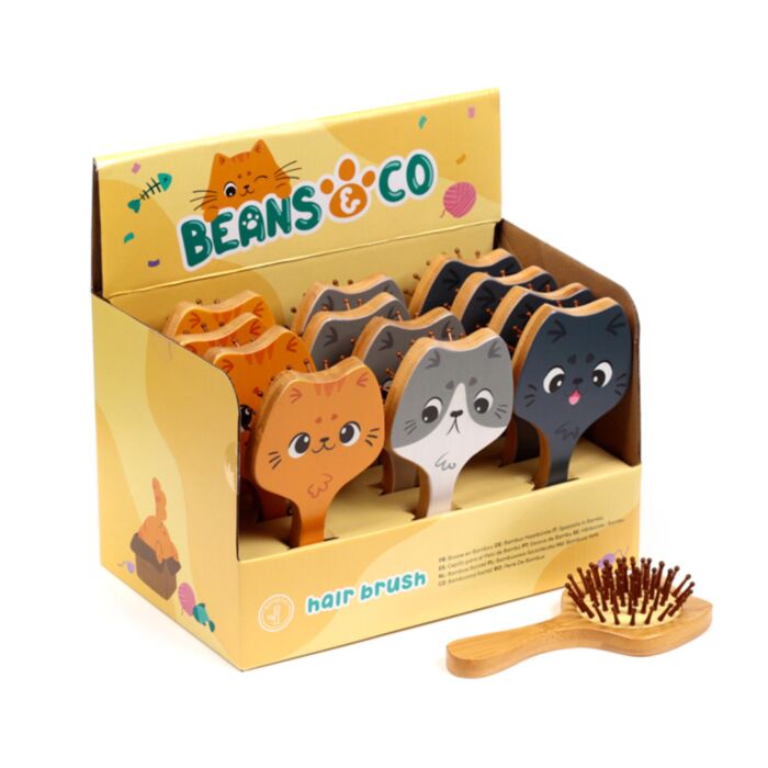 Perie de Păr în Bambus 100% - Pisicile Beans & Co