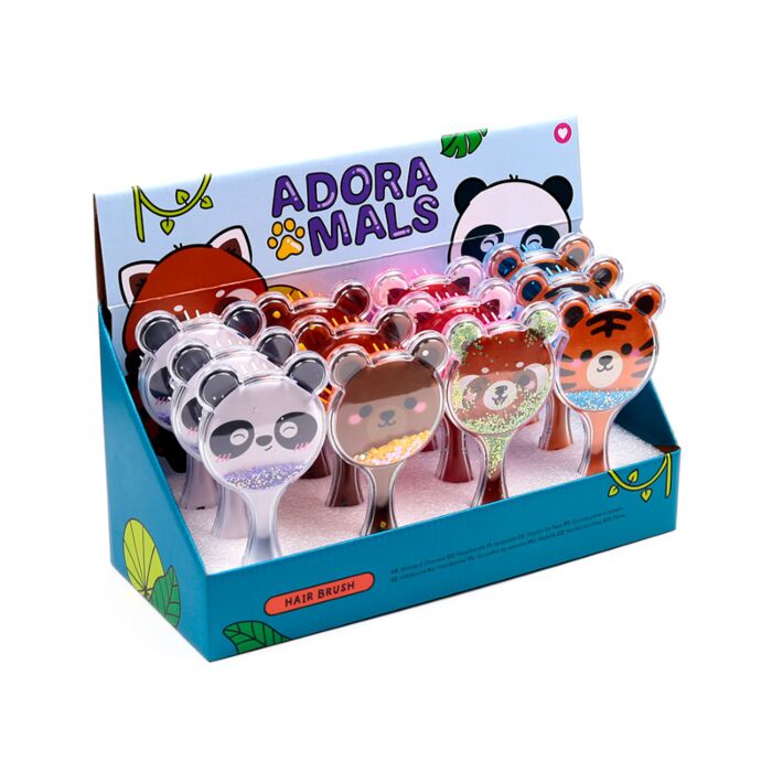 Perie de Păr cu Sclipici - Animale Sălbatice - Adoramals