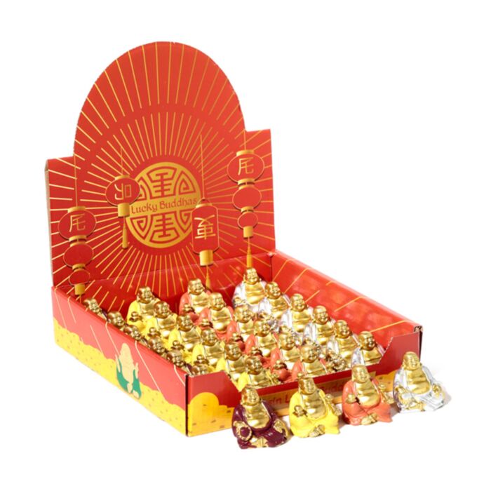Mini Buddha Norocos cu Suport de Expunere