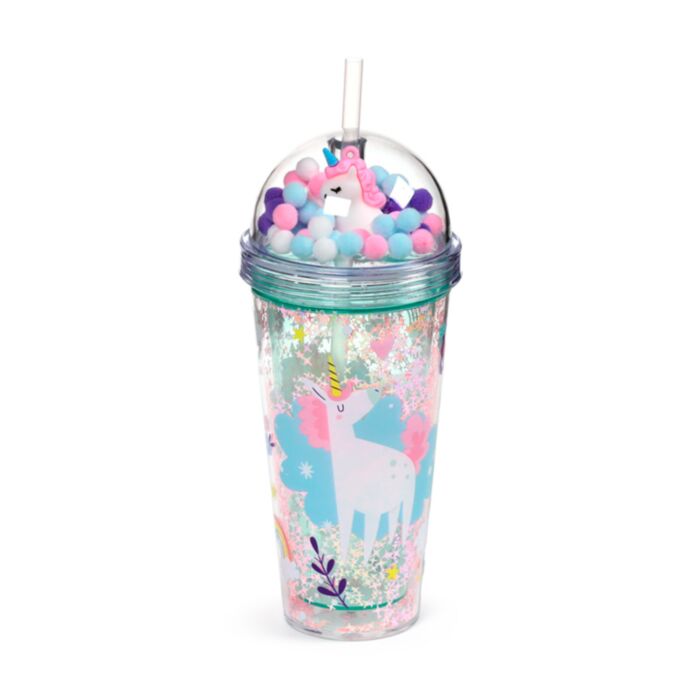 Pahar Mare cu Pai și Decorațiuni - Unicorn Magic