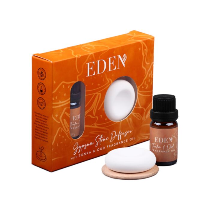 Set Difuzor de Esențe în Cretă cu Ulei Parfumat - Tonka & Oud - Eden