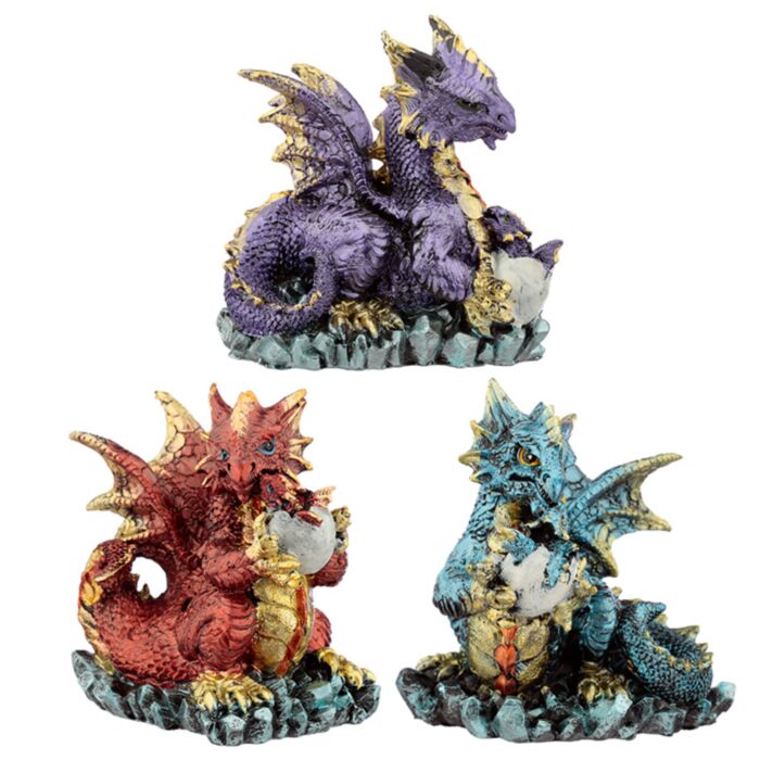 Mamă Dragon cu Pui care Iese din Ou
