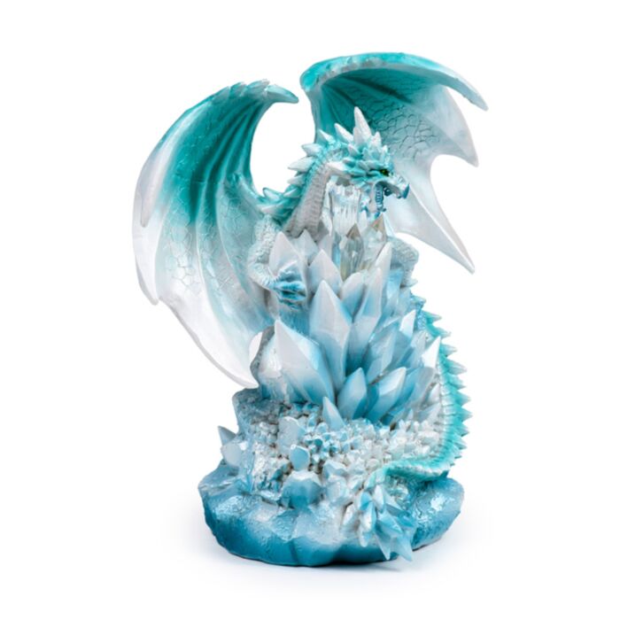 Dragon cu Cristale de Cuarț și LED - Alb și Albastru
