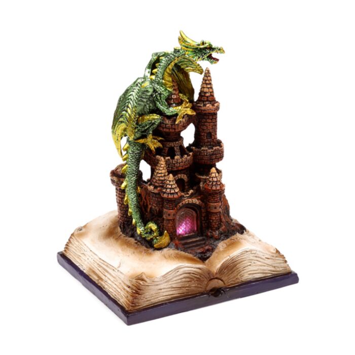 Dragon peste Castel și Carte cu LED - Verde