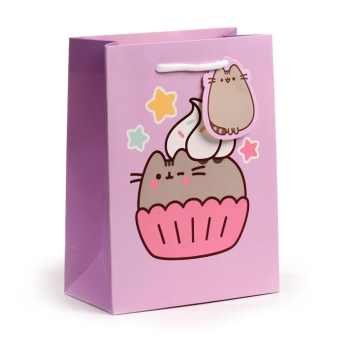 Pungă Cadou - Pisica Pusheen - Prăjitură - M