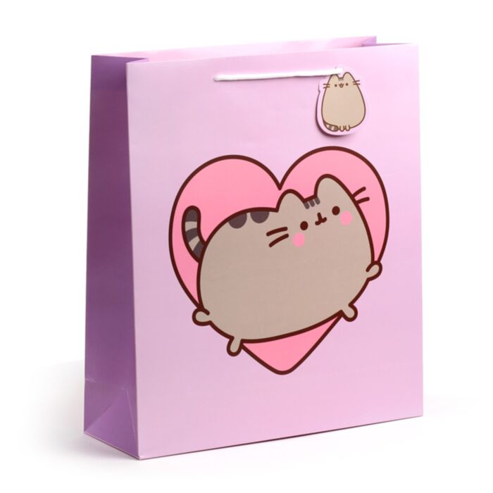 Pungă Cadou - Pisica Pusheen - Inimă - XL