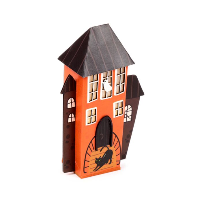 Căsuță Decorativă de Halloween cu LED - Pisică Neagră
