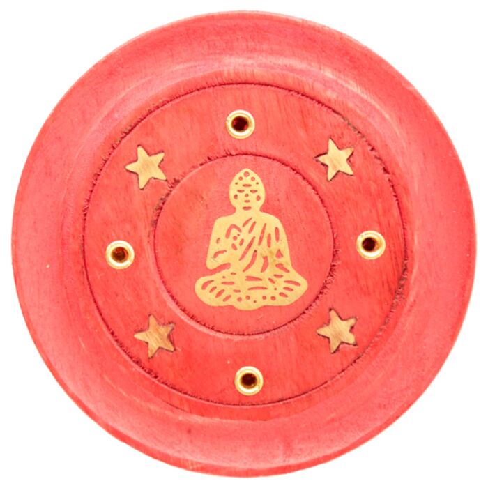 Arzător de bețișoare de tămâie - Buddha - Rotund - Roșu