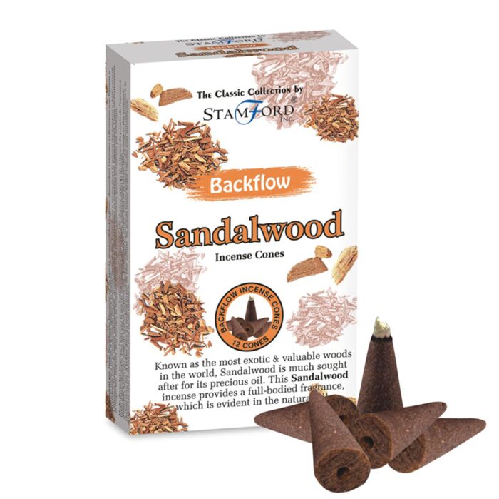 37430 Conuri de Tămâie Stamford Backflow - Lemn de Santal (Sandalwood)