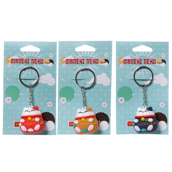 Breloc 3D din PVC - Pisica Norocoasă Maneki Neko