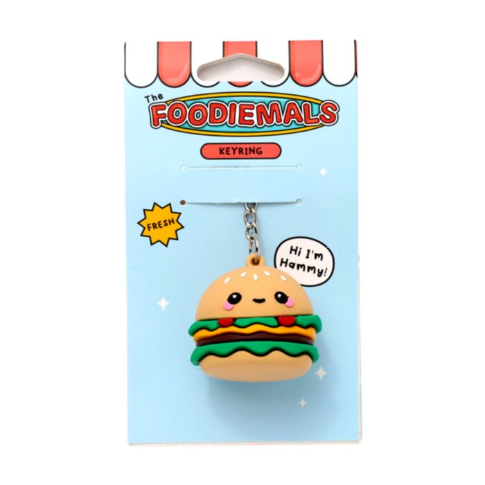 Breloc 3D din PVC - Hamburgherul Hammy - Foodiemals