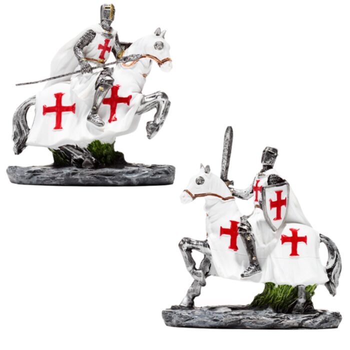 Statuetă - Cavalerii Crusadelor pe Cal cu Sabie