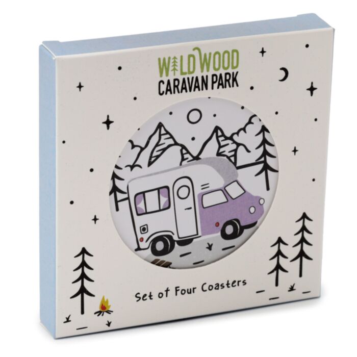 Set de 4 Suporturi pentru Pahare din Plută - Camping - WildWood