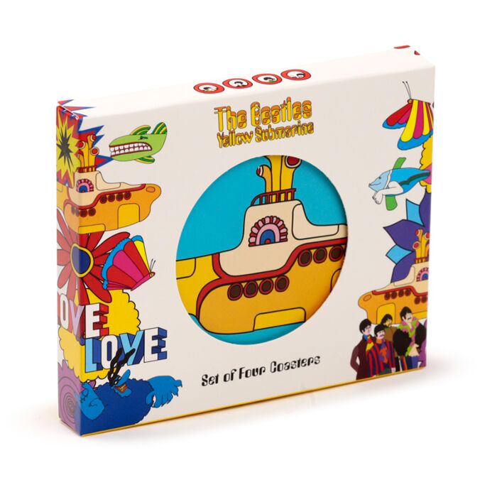 Set de 4 Suporturi pentru Pahare din Plută - The Beatles - Yellow Submarine