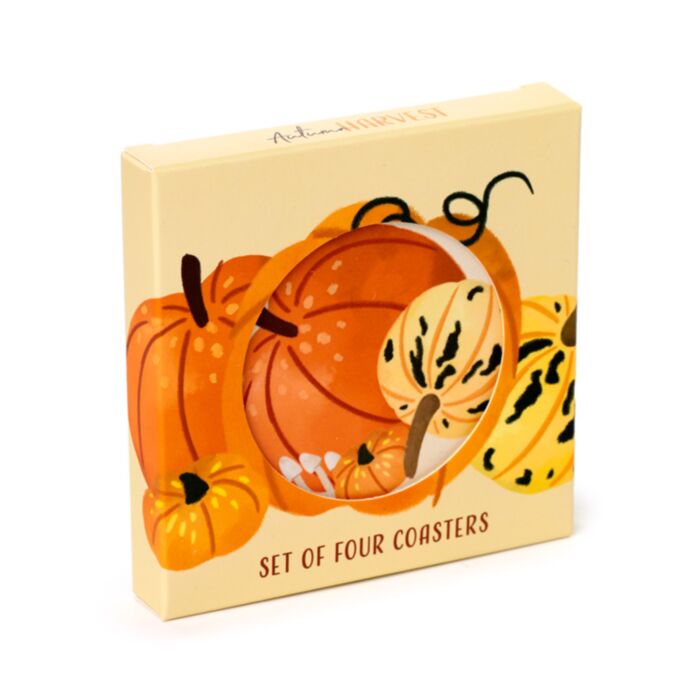 Set de 4 Suporturi pentru Pahare din Plută - Toamnă - Autumn Harvest