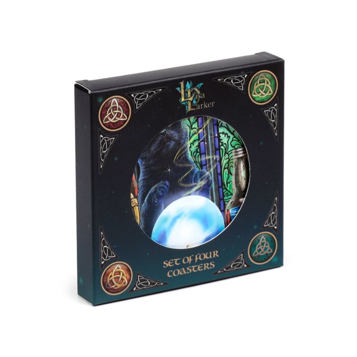 Set de 4 Suporturi pentru Pahare din Plută - Pisici Magice - Lisa Parker