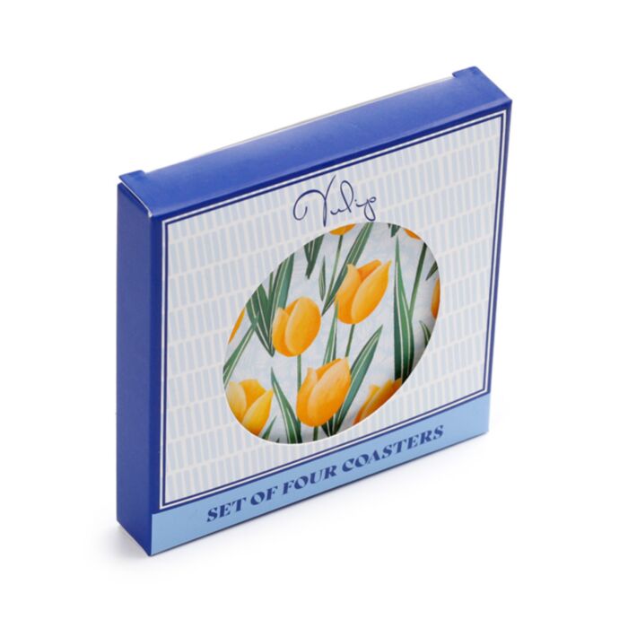 Set de 4 Suporturi de Pahare din Plută - Lalele - Tulips