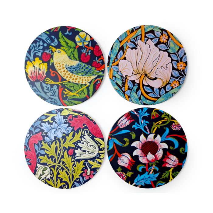 Set de 4 Suporturi de Pahare din Plută - William Morris