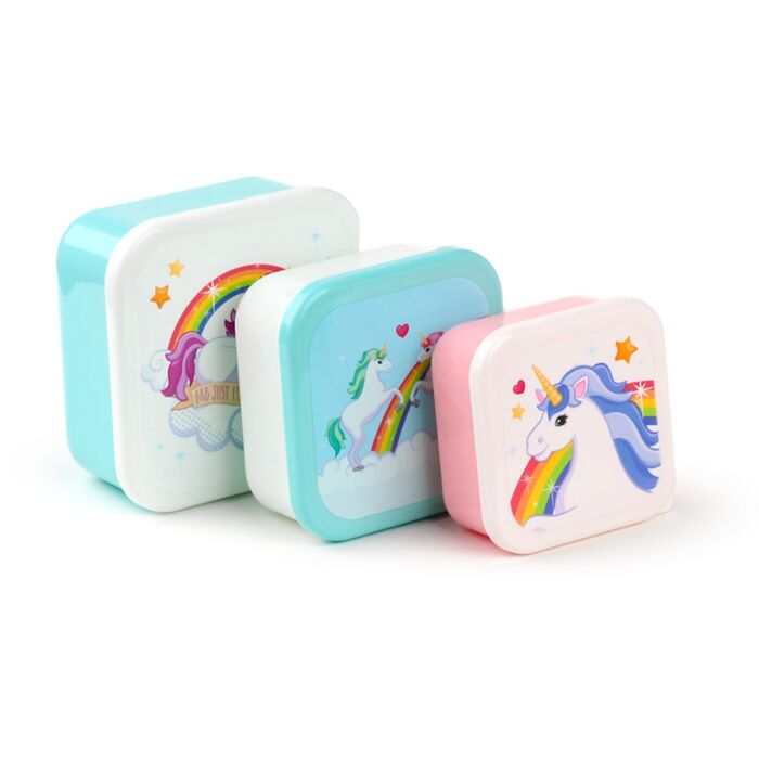 Set de 3 Cutii pentru Mâncare S/M/L - Unicorn Fermecat