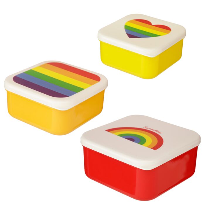 Set de 3 Cutii pentru Mâncare S/M/L - Curcubeu - Rainbow