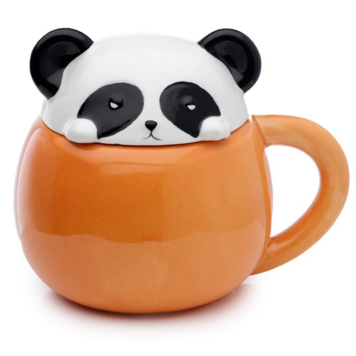 Cană cu Capac Decorat - Panda - Animale Drăguțe