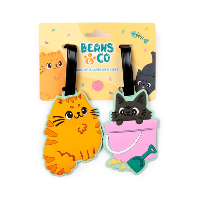 Set de 2 Etichete pentru Bagaje în PVC - Pisicile Beans & Co