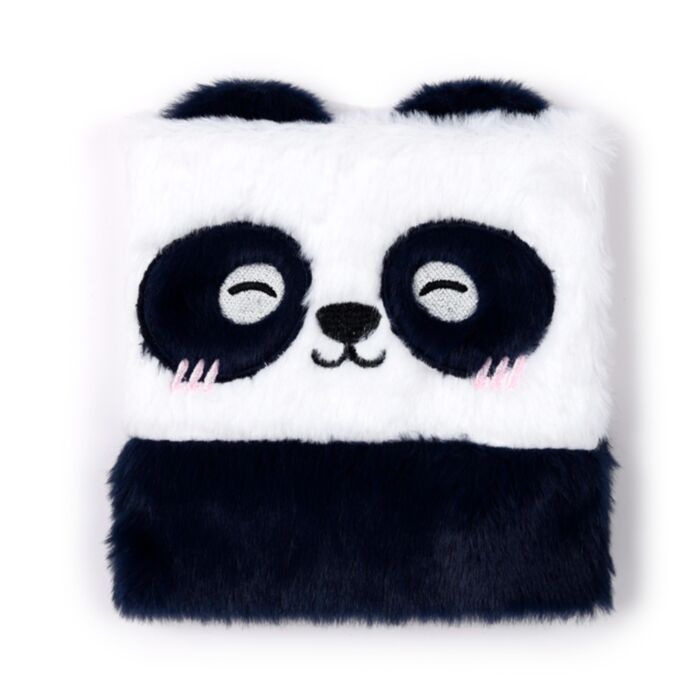 Caiet din Pluș cu Linii - Panda