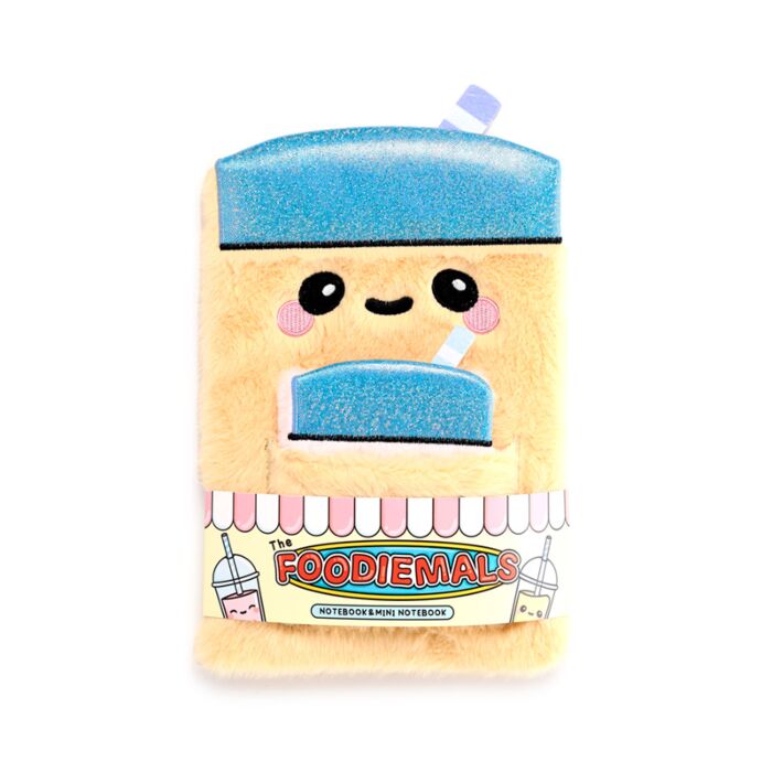 Caiet A5 din Pluș cu Mini Memo - Bubble Tea