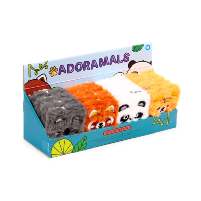 Mini Caiet A7 din Pluș cu Linii - Animale Sălbatice