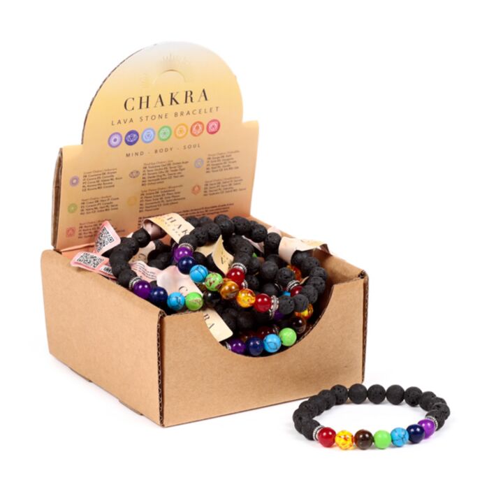 Brățări cu Pietre și Perle de Piatră Lavică - Chakra
