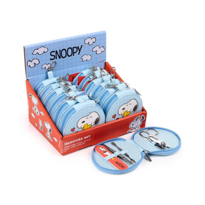 Trusă Rotundă cu Set de Manichiură - Peanuts Snoopy & Woodstock