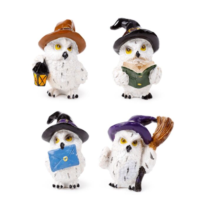 Bufnițe cu Mătură, Carte, Bilet și Lanternă