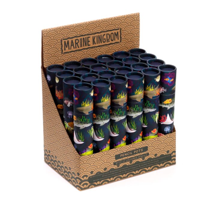 Tub cu 12 Creioane Colorate - Regatul Mării - Marine Kingdom