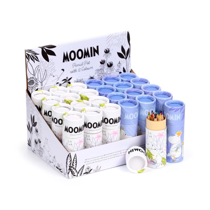 Tub cu Creioane Colorate - 12 Bucăți - Moomin