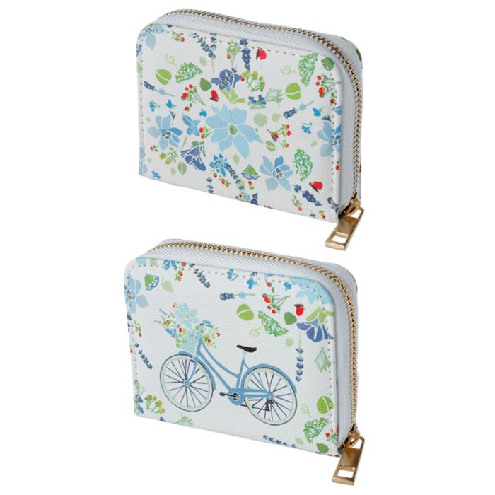 Portofel mic cu Fermoar - Flori Albastre - Julie Dodsworth