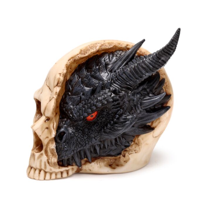 Craniu cu Jumătate de Cap de Dragon Negru