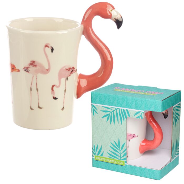 Cană cu Toartă în Formă de Pasăre Flamingo