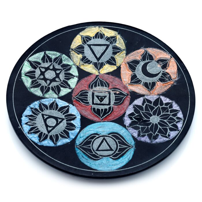 Arzător de tămâie din steatit - 7 Chakra - Farfurie