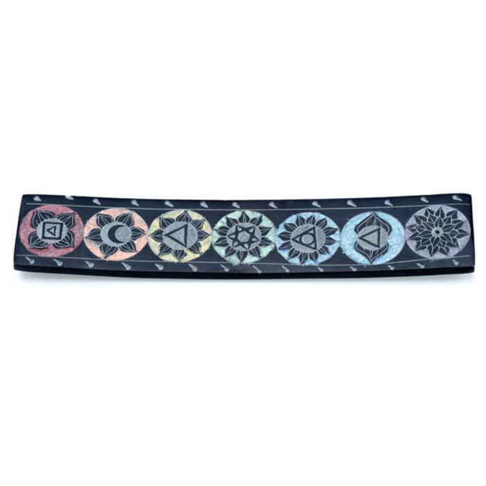 Arzător de bețișoare de tămâie din steatit - 7 Chakra