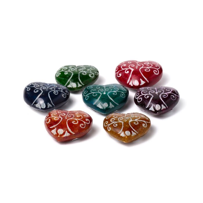 Arzător de bețișoare de tămâie din steatit - Chakra - Inimă - Arborele vieții