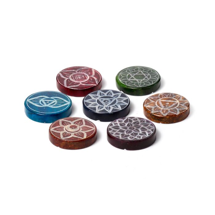 Arzător de bețișoare de tămâie din steatit - Chakra - Rotund