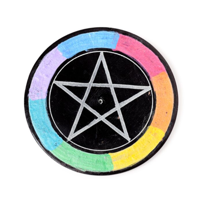 Arzător de tămâie din steatit - Pentagramă - Farfurie