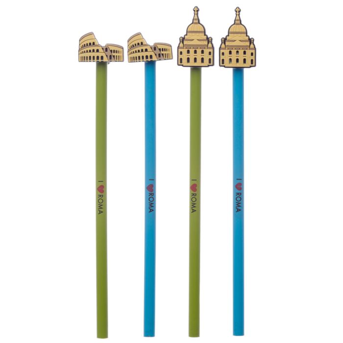 Creion cu Topper din PVC - Iubesc Roma
