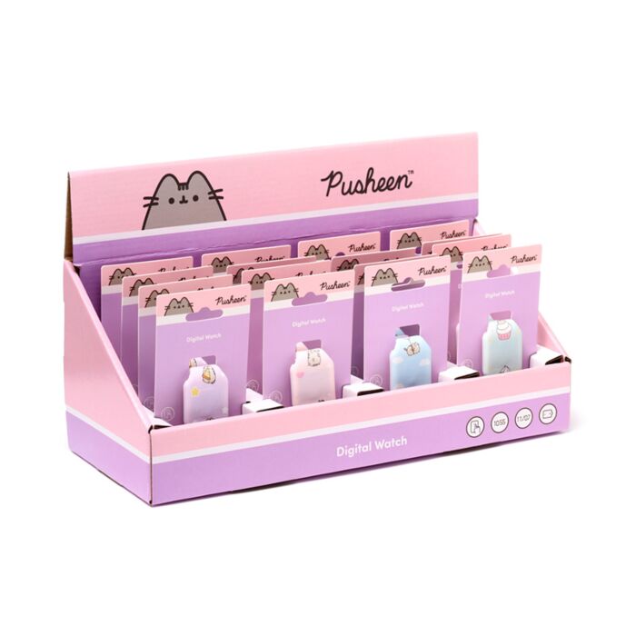 Ceas în Silicon - Pisica Pusheen - Culori Pastel