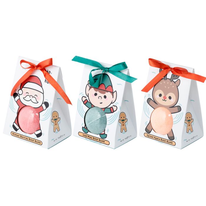 Bombă de Baie de Crăciun - Ambalaj Cadou - Prietenii Crăciunului