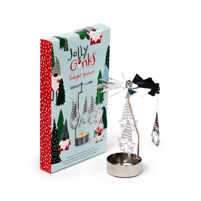 Suport de Lumânare Rotant în Metal - Crăciun - Pitici