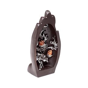 Floare de Lotus - Negru și Argint - Sculptat în Mână Floare de Lotus - Negru și Argint - Sculptat în Mână